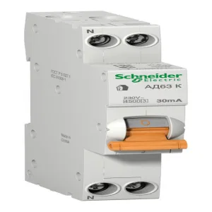 Schneider Electric 12478 дифавтомат AD63, 6 A, 30 mA, тип AC, C, IP20 (ШНАЙДЕР) Schneider Electric 12478 дифавтомат AD63, 6 A, 30 mA, тип AC, C, IP20 (ШНАЙДЕР)
