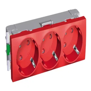 Розетка трехместная Schneider Electric ALTIRA, скрытый монтаж, с заземлением, со шторками, красный (ШНАЙДЕР) Розетка трехместная Schneider Electric ALTIRA, скрытый монтаж, с заземлением, со шторками, красный (ШНАЙДЕР)