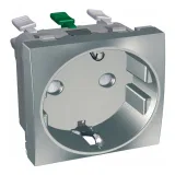 Розетка Schneider Electric ALTIRA, скрытый монтаж, с заземлением, со шторками, металлик