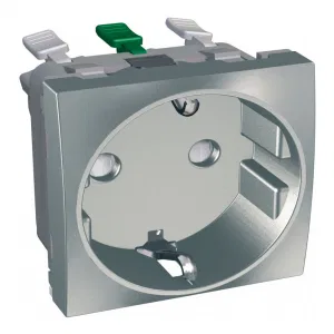 Розетка Schneider Electric ALTIRA, скрытый монтаж, с заземлением, со шторками, металлик (ШНАЙДЕР) Розетка Schneider Electric ALTIRA, скрытый монтаж, с заземлением, со шторками, металлик (ШНАЙДЕР)