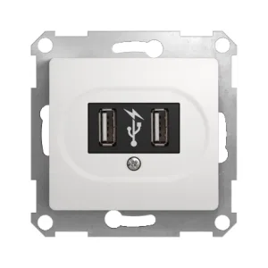 Schneider Electric GSL000132 розетка 2xUSB Glossa, белый (ШНАЙДЕР) Schneider Electric GSL000132 розетка 2xUSB Glossa, белый (ШНАЙДЕР)