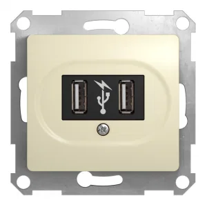 Schneider Electric GSL000232, розетка 2xUSB Glossa, бежевый (ШНАЙДЕР) Schneider Electric GSL000232, розетка 2xUSB Glossa, бежевый (ШНАЙДЕР)