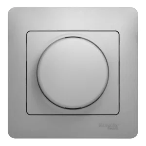 Светорегулятор поворотно-нажимной Schneider Electric GLOSSA, 600 Вт, алюминий (ШНАЙДЕР) Светорегулятор поворотно-нажимной Schneider Electric GLOSSA, 600 Вт, алюминий (ШНАЙДЕР)