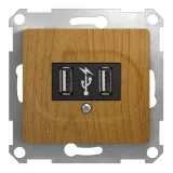 Schneider Electric GSL000532 — розетка 2xUSB, Glossa, дуб