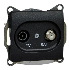 Розетка TV-SAT Schneider Electric GLOSSA, проходная, антрацит (ШНАЙДЕР) Розетка TV-SAT Schneider Electric GLOSSA, проходная, антрацит (ШНАЙДЕР)