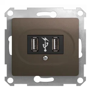 Schneider Electric GSL000832 USB-розетка Glossa, шоколад (ШНАЙДЕР) Schneider Electric GSL000832 USB-розетка Glossa, шоколад (ШНАЙДЕР)