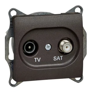 Розетка TV-SAT Schneider Electric GLOSSA, проходная, шоколад (ШНАЙДЕР) Розетка TV-SAT Schneider Electric GLOSSA, проходная, шоколад (ШНАЙДЕР)