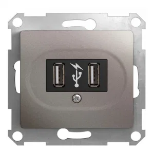 Schneider Electric GSL001232 USB-розетка Glossa, платина (ШНАЙДЕР) Schneider Electric GSL001232 USB-розетка Glossa, платина (ШНАЙДЕР)