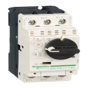 Schneider Electric TeSys GV2P06 — автоматический выключатель для защиты двигателя 1,6 А, 3P (ШНАЙДЕР) Schneider Electric TeSys GV2P06 — автоматический выключатель для защиты двигателя 1,6 А, 3P (ШНАЙДЕР)