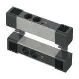 Unica System+ Блок двойной на струбцинах 2х(2хРоз.+2USB A//C) АНТР//СЕРАЯ ТКАНЬ