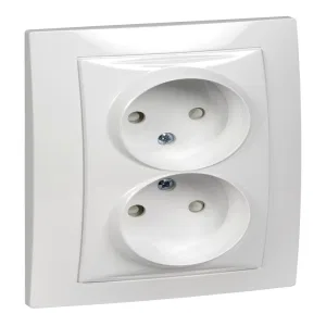 Розетка двухместная Schneider Electric UNICA, скрытый монтаж, со шторками, белый (ШНАЙДЕР) Розетка двухместная Schneider Electric UNICA, скрытый монтаж, со шторками, белый (ШНАЙДЕР)