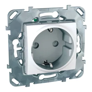 Розетка Schneider Electric UNICA, скрытый монтаж, с заземлением, со шторками, белый (ШНАЙДЕР) Розетка Schneider Electric UNICA, скрытый монтаж, с заземлением, со шторками, белый (ШНАЙДЕР)