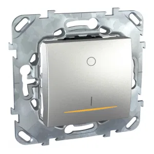 Выключатель 1-клавишный двухполюсный Schneider Electric UNICA TOP, скрытый монтаж, алюминий (ШНАЙДЕР) Выключатель 1-клавишный двухполюсный Schneider Electric UNICA TOP, скрытый монтаж, алюминий (ШНАЙДЕР)