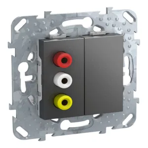 3-RCA коннектор, графит (ШНАЙДЕР) 3-RCA коннектор, графит (ШНАЙДЕР)