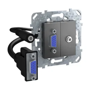Коннектор VGA+mini-jack Schneider Electric UNICA TOP, скрытый монтаж, графит, MGU5.932.12ZD (ШНАЙДЕР) Коннектор VGA+mini-jack Schneider Electric UNICA TOP, скрытый монтаж, графит, MGU5.932.12ZD (ШНАЙДЕР)
