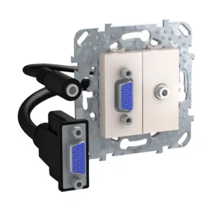 Коннектор VGA+mini-jack Schneider Electric UNICA, бежевый, MGU5.932.25ZD (ШНАЙДЕР) Коннектор VGA+mini-jack Schneider Electric UNICA, бежевый, MGU5.932.25ZD (ШНАЙДЕР)