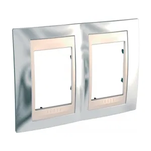 MGU66.004.510 Рамка Schneider Electric Unica Хамелеон на 2 поста, горизонтальная, серебро / бежевый (ШНАЙДЕР) MGU66.004.510 Рамка Schneider Electric Unica Хамелеон на 2 поста, горизонтальная, серебро / бежевый (ШНАЙДЕР)