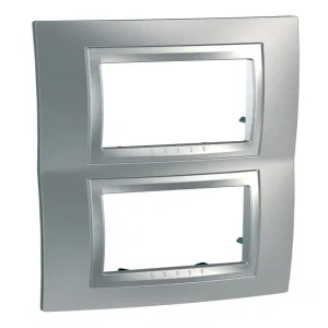 Рамка 2 поста Schneider Electric UNICA TOP, вертикальная, хром матовый (ШНАЙДЕР) Рамка 2 поста Schneider Electric UNICA TOP, вертикальная, хром матовый (ШНАЙДЕР)