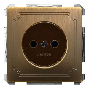 Розетка Schneider Electric MERTEN SYSTEM DESIGN, скрытый монтаж, с заземлением, со шторками, античная латунь (ШНАЙДЕР) Розетка Schneider Electric MERTEN SYSTEM DESIGN, скрытый монтаж, с заземлением, со шторками, античная латунь (ШНАЙДЕР)