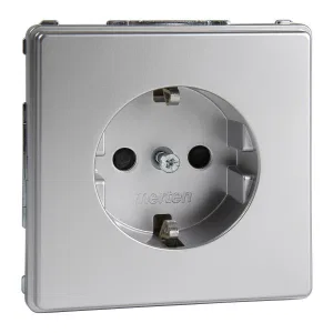 Розетка Schneider Electric MERTEN AQUADESIGN IP44, скрытый монтаж, с заземлением, со шторками, алюминий (ШНАЙДЕР) Розетка Schneider Electric MERTEN AQUADESIGN IP44, скрытый монтаж, с заземлением, со шторками, алюминий (ШНАЙДЕР)