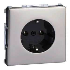 Розетка Schneider Electric MERTEN SYSTEM DESIGN, скрытый монтаж, с заземлением, стальной (ШНАЙДЕР) Розетка Schneider Electric MERTEN SYSTEM DESIGN, скрытый монтаж, с заземлением, стальной (ШНАЙДЕР)