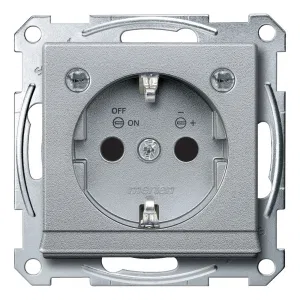 Розетка Schneider Electric MERTEN SYSTEM M, скрытый монтаж, с заземлением, со шторками, алюминий, MTN2304-0460 (ШНАЙДЕР) Розетка Schneider Electric MERTEN SYSTEM M, скрытый монтаж, с заземлением, со шторками, алюминий, MTN2304-0460 (ШНАЙДЕР)