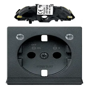 Schneider Electric MERTEN SYSTEM M MTN2334-0414: накладка на розетку с заземлением и шторками, антрацит (ШНАЙДЕР) Schneider Electric MERTEN SYSTEM M MTN2334-0414: накладка на розетку с заземлением и шторками, антрацит (ШНАЙДЕР)