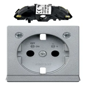 Schneider Electric MERTEN SYSTEM M MTN2334-0460: накладка на розетку с заземлением и шторками, алюминий (ШНАЙДЕР) Schneider Electric MERTEN SYSTEM M MTN2334-0460: накладка на розетку с заземлением и шторками, алюминий (ШНАЙДЕР)