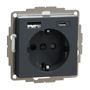 Schneider Electric MTN2367-0414 — розетка с 2xUSB, антрацит (ШНАЙДЕР) Schneider Electric MTN2367-0414 — розетка с 2xUSB, антрацит (ШНАЙДЕР)