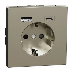 Schneider Electric MTN2367-6050 — розетка с 2xUSB, никель (ШНАЙДЕР) Schneider Electric MTN2367-6050 — розетка с 2xUSB, никель (ШНАЙДЕР)