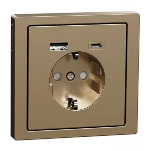 Schneider Electric MTN2367-6051 — розетка с 2xUSB, шампань (ШНАЙДЕР) Schneider Electric MTN2367-6051 — розетка с 2xUSB, шампань (ШНАЙДЕР)