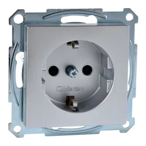 Розетка Schneider Electric MERTEN SYSTEM M, скрытый монтаж, с заземлением, со шторками, алюминий, MTN2400-0460 (ШНАЙДЕР) Розетка Schneider Electric MERTEN SYSTEM M, скрытый монтаж, с заземлением, со шторками, алюминий, MTN2400-0460 (ШНАЙДЕР)