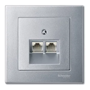 Schneider Electric Merten System M MTN298060 - центральная плата RJ45, 2 гнезда, алюминий (ШНАЙДЕР) Schneider Electric Merten System M MTN298060 - центральная плата RJ45, 2 гнезда, алюминий (ШНАЙДЕР)