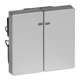Schneider Electric MTN3420-0460, клавиша двойная с линзами, алюминий, Merten System M