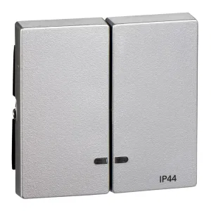 Клавиша двойная с линзами Schneider Electric MERTEN SYSTEM M, алюминий (ШНАЙДЕР) Клавиша двойная с линзами Schneider Electric MERTEN SYSTEM M, алюминий (ШНАЙДЕР)