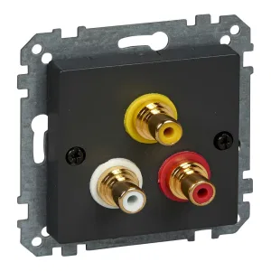 Schneider Electric MTN4351-0414 аудиорозетка Merten System M, антрацит (ШНАЙДЕР) Schneider Electric MTN4351-0414 аудиорозетка Merten System M, антрацит (ШНАЙДЕР)