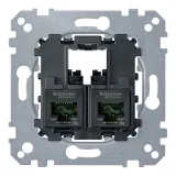 Schneider Electric MTN4576-0002 Механизм компьютерной розетки 2xRJ45 Cat.6, коллекция Merten