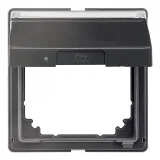 Schneider Electric MERTEN AQUADESIGN MTN516614 (крышка/накладка для розетки) IP44, с заземлением, с крышкой, антрацит