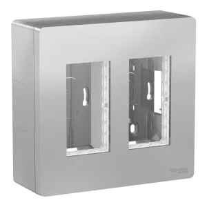 Schneider Electric UNICA SYSTEM+ Блок открытой установки 2x2, алюминий, NU122430 (ШНАЙДЕР) Schneider Electric UNICA SYSTEM+ Блок открытой установки 2x2, алюминий, NU122430 (ШНАЙДЕР)
