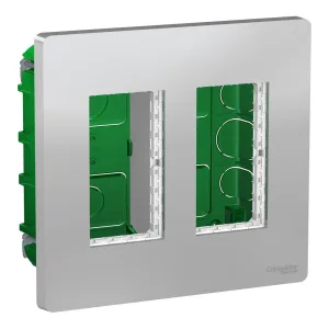 Schneider Electric UNICA SYSTEM+ Блок скрытой установки 2x2, алюминий, NU172430 (ШНАЙДЕР) Schneider Electric UNICA SYSTEM+ Блок скрытой установки 2x2, алюминий, NU172430 (ШНАЙДЕР)