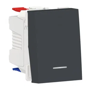 Schneider Electric Unica Modular NU310354S 1-клавишный переключатель с подсветкой, антрацит (ШНАЙДЕР) Schneider Electric Unica Modular NU310354S 1-клавишный переключатель с подсветкой, антрацит (ШНАЙДЕР)
