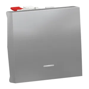 Schneider Electric NU320330S переключатель 1-клавишный, 2 модуля, с LED-подсветкой, алюминий (ШНАЙДЕР) Schneider Electric NU320330S переключатель 1-клавишный, 2 модуля, с LED-подсветкой, алюминий (ШНАЙДЕР)