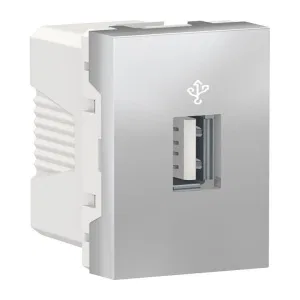 Schneider Electric NU342930, USB-розетка Unica Modular, алюминий (ШНАЙДЕР) Schneider Electric NU342930, USB-розетка Unica Modular, алюминий (ШНАЙДЕР)
