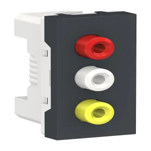 Schneider Electric NU343154 — розетка 3 RCA, 2 модуля, антрацит (ШНАЙДЕР) Schneider Electric NU343154 — розетка 3 RCA, 2 модуля, антрацит (ШНАЙДЕР)