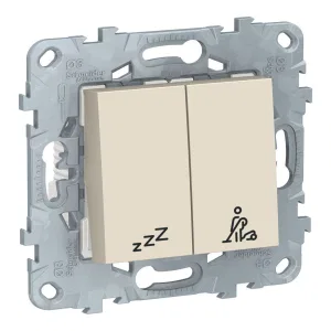 Schneider Electric NU521744 — двухклавишная кнопка «Не беспокоить / Убрать номер», бежевый (ШНАЙДЕР) Schneider Electric NU521744 — двухклавишная кнопка «Не беспокоить / Убрать номер», бежевый (ШНАЙДЕР)