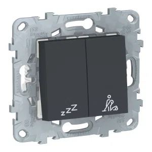 Schneider Electric NU521754 выключатель 2-клавишный кнопочный «Не беспокоить/Убрать номер», Unica New, антрацит (ШНАЙДЕР) Schneider Electric NU521754 выключатель 2-клавишный кнопочный «Не беспокоить/Убрать номер», Unica New, антрацит (ШНАЙДЕР)