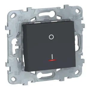 Выключатель 1-клавишный двухполюсный Schneider Electric UNICA NEW, с подсветкой, скрытый монтаж, 16А, антрацит (ШНАЙДЕР) Выключатель 1-клавишный двухполюсный Schneider Electric UNICA NEW, с подсветкой, скрытый монтаж, 16А, антрацит (ШНАЙДЕР)