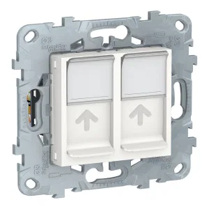 Schneider Electric UNICA NEW NU542418 розетка компьютерная двойная 2xRJ45 Cat.6, белый (ШНАЙДЕР) Schneider Electric UNICA NEW NU542418 розетка компьютерная двойная 2xRJ45 Cat.6, белый (ШНАЙДЕР)