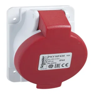Schneider Electric PratiKa PKY16F434 розетка угловая 16 А 380 - 415 В IP44 3P + E (ШНАЙДЕР) Schneider Electric PratiKa PKY16F434 розетка угловая 16 А 380 - 415 В IP44 3P + E (ШНАЙДЕР)