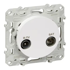 Розетка TV-SAT Schneider Electric ODACE, проходная, белый (ШНАЙДЕР) Розетка TV-SAT Schneider Electric ODACE, проходная, белый (ШНАЙДЕР)
